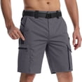 thumbnail image 2 of WULMLEO Men's Hiking Cargo Shorts 10" with Pockets Quick Dry Casual Stretch Bottoms Golf Workout Outdoor Summer Shorts Gray M, 2 of 8