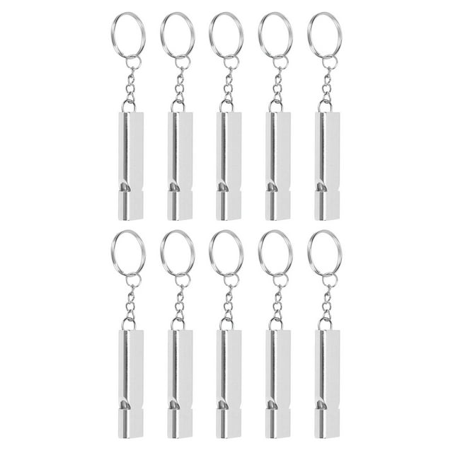 Emergency Whistle,10Pcs Aluminum Alloy Emergency Emergency Survival Whistlewith Keychain Emergency Whistlewith Keychain Finely Tuned Performance
