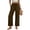 BBY76-Brown, variant on Wide Leg Pants Woman Flowy Palazzo Drawstring Elastic Waist Trousers With Pockets Dressy Casual Lounge Gray S