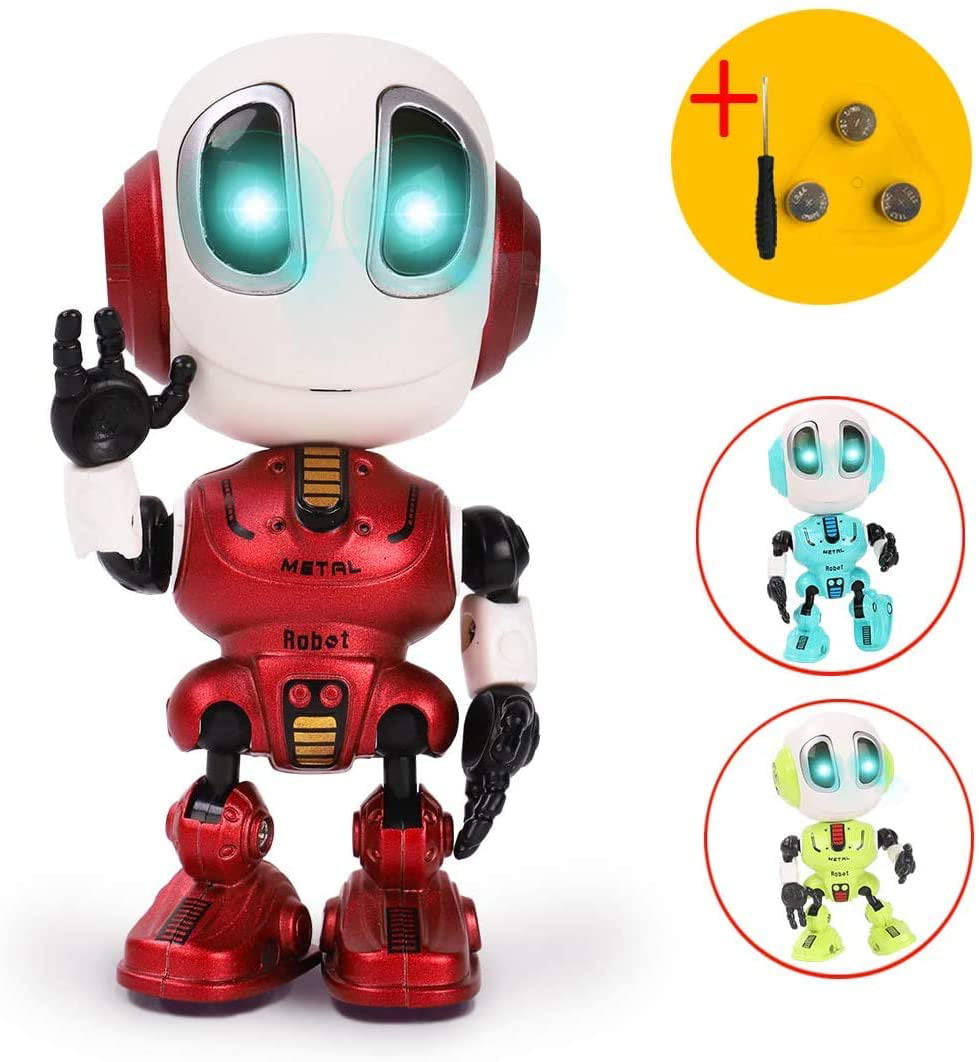 Green Sopu Talking Robot Toys Repeats What You Say Kids Robot Toy Metal Body Robot with Repeats Your Voice Colorful Flashing Lights and Cool Sounds Robot Interactive Toy for Boys and Girls Gift