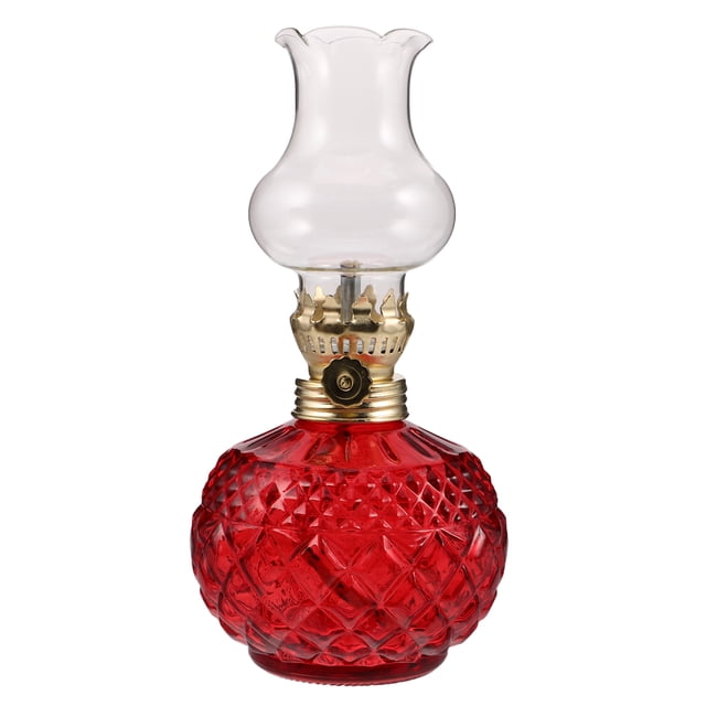 Lámpara de aceite vintage con chimenea de cristal para sala de estar, lámpara de queroseno retro para decoración del hogar, iluminación de emergencia, llama ajustable