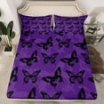 thumbnail image 2 of Feelyou Mystic Purple Buttefly Queen Sheet Sets, Romantic Valentines Day Flat Sheet, Teens Boys Girls Adult Queen Fitted Sheet, Microfiber Bedroom Decor, 4 Pieces, 2 of 7