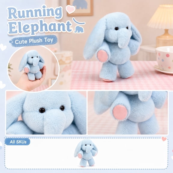 Plush Elephant Toy Soft Light Blue 1 Piece Cuddly Stuffed Animal Toy for Kids Nursery Decoration Comfort Sleeping Companion Ideal Birthday Baby Shower Gift for Toddlers