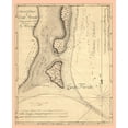 thumbnail image 2 of De Brahm 26x31 Gold Ornate Wood Framed with Double Matting Museum Art Print Titled - Atlantic Coast - De Brahm 1765, 2 of 4