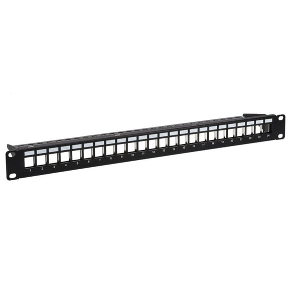 Monoprice 24-Port 1U Blank Keystone Shielded Network Patch Panel T568A/B