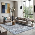 thumbnail image 4 of GLN Rugs Memphis - Indoor, Machine Washable Area Rug 4'x6' Turkish Ice Blue/Gray Home Carpet, 4 of 8