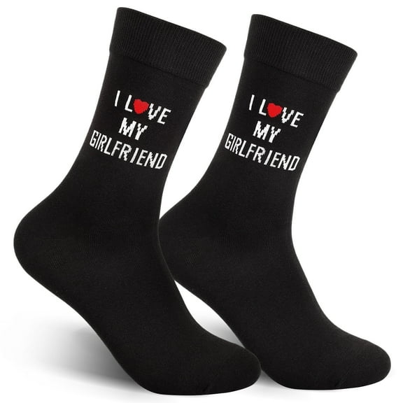 Funny Novelty Socks for Men Valentine's Day Gift-I Love My Girlfriend,Christmas Birthday Gifts for Him Men Boyfriend