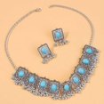 thumbnail image 4 of Vintage Ethnic Jewellery Set for Women Boho Cubic Zirconia Beads Dangle Earring Tassels Choker Necklace Crystal Wedding Party Oxidized Traditional Indian Bollywood Gift Daily Wear Birthday Bff, 4 of 12