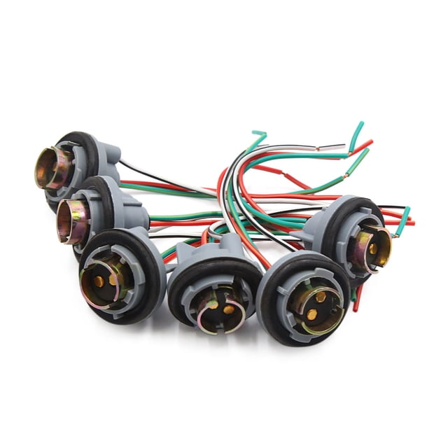 6Pcs 1157 Unique Bargains Conector 3 Cables Portalámparas de Bombilla LED