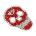 thumbnail image 3 of Parches para coser, parches para planchar, parche de tela con calavera roja, parche bordado, solución innovadora, 3 of 14
