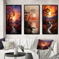 thumbnail image 1 of Designart "Sunset Sunset Reverie Painting I" Floral Framed Wall Art Set Of 3 - Yellow Sunrisesunset Frame Gallery Set For Office Decor, 1 of 6