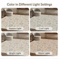 thumbnail image 4 of ODIKA 3'x5' Beige Floral Botanical Plume Natural Washable Area Rug Vintage Scrolling Vine Motifs With Delicate Blooms And Ornate Leaves for Hallway, Laundry Room, Non-Slip, Flatweave, Easy Care, 4 of 4