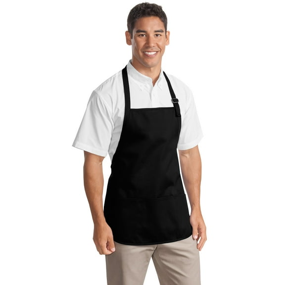 Port Authority Men's Medium-Length Apron with Pouch Pockets