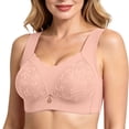 thumbnail image 6 of STARLAN Plus Size Bras for Older Women Push Up Bras Adjustable Straps Racerback T-Shirt Bralette Lace Daily Bras Pink 38, 6 of 8