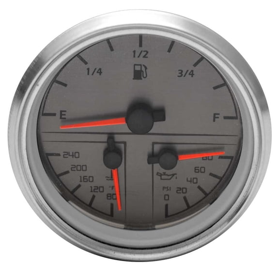 MasterCraft Boat Multi-Function Gauge 961063 | Beede 3 1/4 Inch Silver