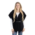 thumbnail image 3 of Time and Tru Womens Faux Shearling Vest, Black, 3 of 8
