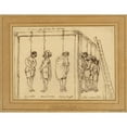 thumbnail image 2 of Bolognese School 24x19 Gold Ornate Framed and Double Matted Museum Art Print Titled - Seven Men on the Gallows (1630), 2 of 4