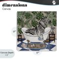 thumbnail image 4 of Stupell Industries Coastal Zebra in Tropical Bathtub Canvas Art, 17 x 17, by Janet Tava, 4 of 8