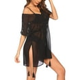 thumbnail image 3 of Sylvamorning Robe Bikini à Cordon pour Femmes, Col en V, Fente Latérale, 3 of 6