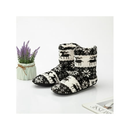 

1-2Pair Women Slippers Indoor Floor Shoes Ankle Boots Winter Warm Anti-Slip