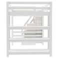 thumbnail image 6 of Euroco Wood Full Size Loft Bed with Storage Staircase and Shelves, LED Light and Wardrobe for Kids, White, 6 of 13