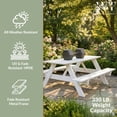 thumbnail image 4 of WestinTrends Outdoor 70" HDPE Plastic Picnic Table Bench With Umbrella Hole, White, 4 of 16