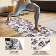 thumbnail image 4 of White Floral Skull Pattern Hot Yoga Mat Towel Non Slip for Hot Yoga - Quick-Drying Yoga Mat Cover with 4 Corner Pockets with Travel Bag - Hot Yoga Towel Non Slip Grip Moisture Wicking Sweat 70"x26", 4 of 6