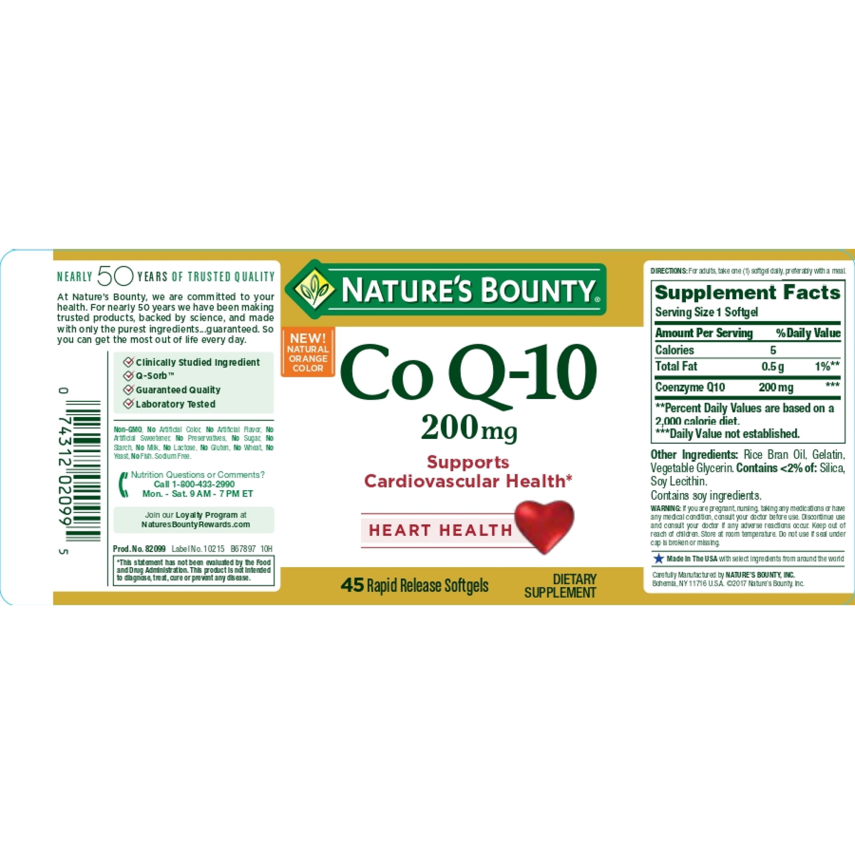 "2 Pack - Nature's Bounty Co Q-10 200 mg, 45 Softgels Each"