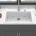 thumbnail image 3 of Stainless Steel Kitchen Sink Quartz Kitchen Sink - 33" x 22" x 9.65" White granite composite Workstation Drop-in kitchen sink,Undermount Kitchen Sink, 3 of 8