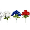 thumbnail image 3 of Leutsin Red White and Blue Flowers, Artificial Mixed Patriotic Flower Silk Bouquet for Memorial 4th of July Independence Day Centerpiece Table Home Decor Cemetery Grave Decorations (D), 3 of 9