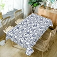 thumbnail image 5 of 60x84inches Rectangle Tablecloth Blue and White Porcelain Floral Mexican Talavera Table Cloths Waterproof Fabric Table Cover for Kitchen Dining Room Indoor Outdoor Banquet Party Supplies, 5 of 7