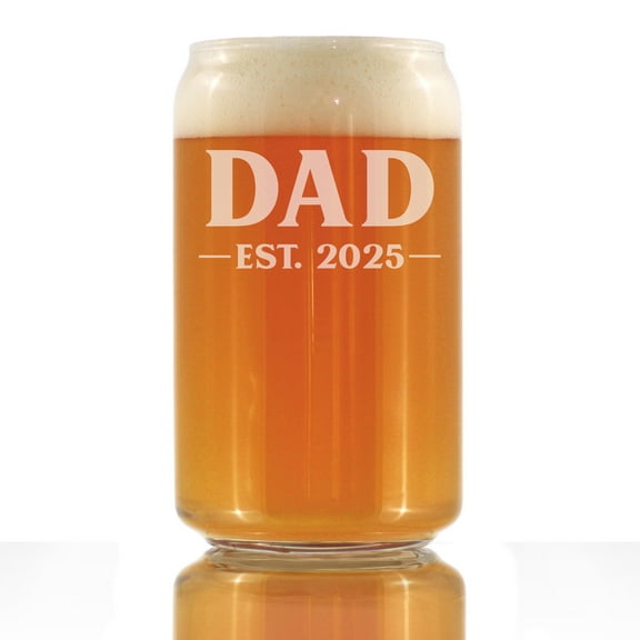 Bevvee Beer Can Pint Glass 16 oz Bold 2025 Dad Gifts for Expectant Fathers Beer Glasses