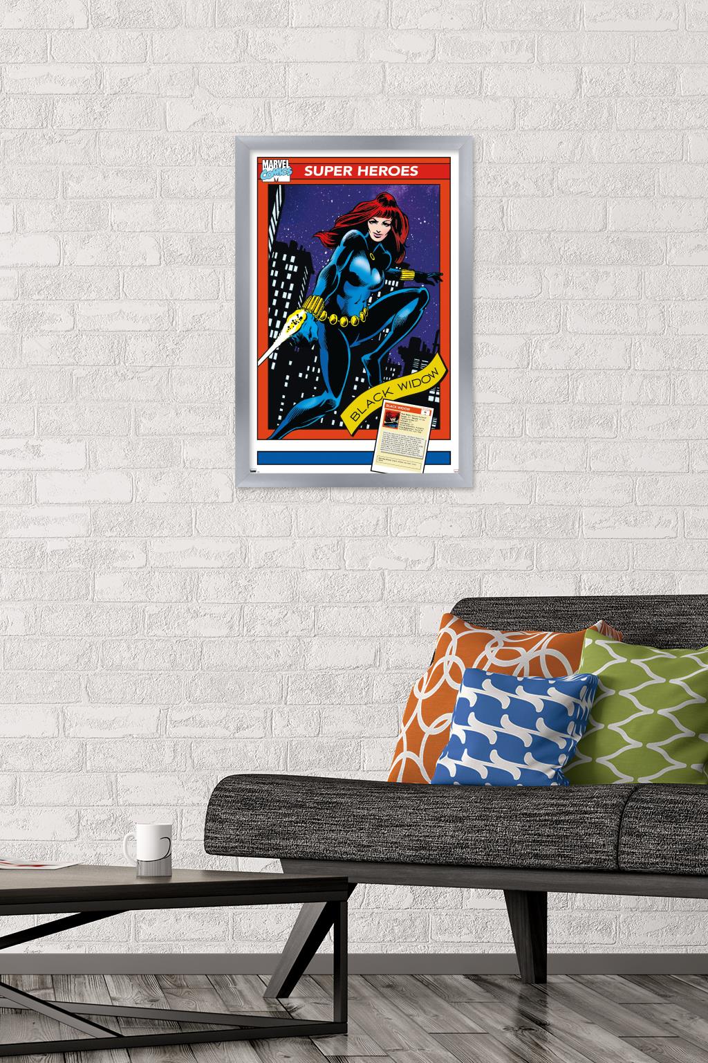Marvel Trading Cards - Black Widow Wall Poster, 14.725" x 22.375" Framed
