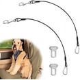 thumbnail image 2 of Dog Car Safety Seat Belt,YuCool 2 Pack Chew Proof Steel Cable Restraint Vehicle Belt Fit for Large, and X-Large Dogs, 2 of 7