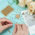 thumbnail image 3 of 400Pcs Round Beads 18K Gold Plated Brass Smooth Seamless Ball Beads Bulk 4mm Spacer Beads Large Hole for Necklace Bracelet Earring Jewelry Making Accessory Supplies DIY Craft Gold, 3 of 9