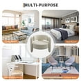 thumbnail image 3 of Accent Chair, Modern Comfy Teddy Barrel Chairs, Oversized Upholstered Round Arm Chair for Living Room, Bedroom, Reading Room, White, 1 PCS, 3 of 7