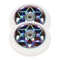 thumbnail image 2 of 2Pcs Scooter Série Accessoires 110Mm Roues de Scooter Roues PU Colorées Roues de Voiture de Cascade Épaisses avec Roulements (Blanc), 2 of 5