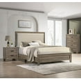 thumbnail image 2 of Tufted Grey Fabric Headboard for Queen Size Bed, Featuring Nailhead Trim and Wooden Bedroom Set, 2 of 5