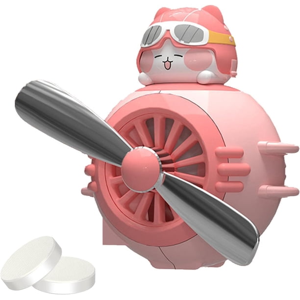 Purificador de aire piloto de animales de dibujos animados-rosa, ventilador de coche, clip hueco, difusor de aroma, decoración de aromaterapia de perfume de coche, accesorios para automóviles