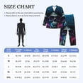 thumbnail image 3 of Wukai Punk Style Blue Haired Skull Men's Long-Sleeve Pajama Set - Comfortable Sleepwear with Button-Down Shirt and Pants-X-Large, 3 of 6
