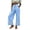 Blue, variant on Casual Pants with Elastic Waistband, Double Layer Lace Hem Long Trousers, Women's Loose Casual Pants With Pocket Elastic Waistband Double-layer Lace Splicing Hem