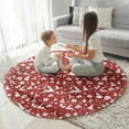 thumbnail image 3 of Red Christmas Silhouette Pattern Round Blanket,Comfortable Soft Flannel Throw Blanket,All Season,Warm Lightweight Blankets for Sofa Bed Couch Living Room Chair 47"x47", 3 of 5