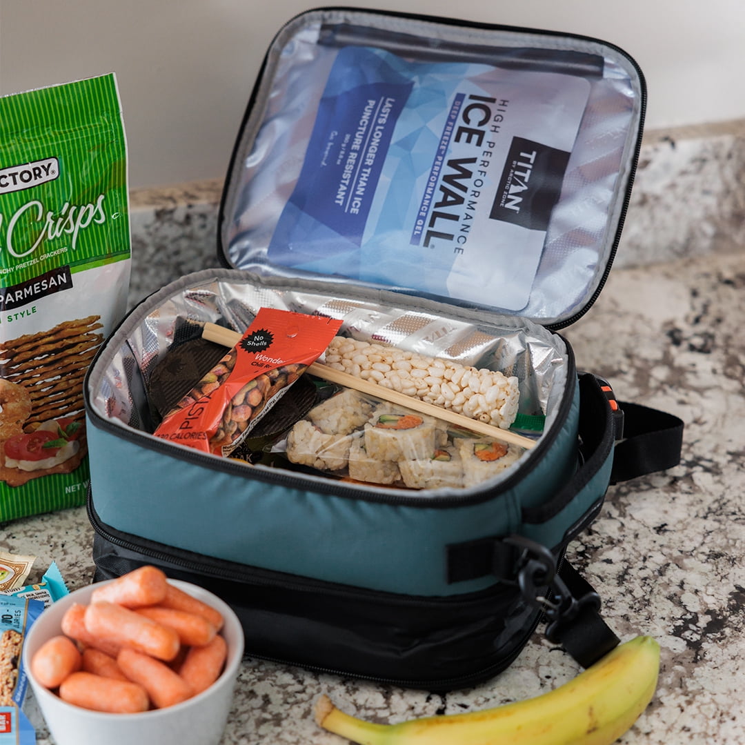 Titan by Arctic Zone Fridge Cold Insulated Expandable Lunch Bag with Reusable Ice Walls - Jungle Hunt