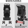 thumbnail image 4 of LUVCMFT 4-Wheeled Foldable Pet Stroller for Dog & Cat with Storage Basket and Cup Holder, Black White, 4 of 8