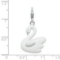 thumbnail image 4 of Sterling Silver Amore La Vita Polished 3-D Enameled Swan Charm Pendant with Fancy Lobster Clasp, 4 of 4