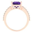 thumbnail image 4 of Solitaire with Accents Engagement Ring for Women - 2.48ct Natural Amethyst in 18K Rose Gold Promise Ring, 4 of 6