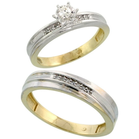 Gold Plated Sterling Silver 2Piece Diamond Wedding 