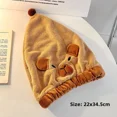thumbnail image 3 of Gorro de pelo seco de capibara, toalla de secado rápido de lana Coral, turbante para cabeza de capibara súper absorbente, envolturas suaves para el cabello de animales bonitos para mujeres, 3 of 5