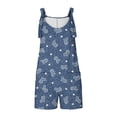 thumbnail image 4 of Penkiiy Summer Denim Romper For Women Short Bib Overalls Casual Loose Sleeveless Jumpsuits Wide Leg Fashion Playsuit With Pockets S Blue, 4 of 6