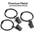 thumbnail image 3 of 20 Pack Openable Curtain Rings with Clips Metal Hangers Ring 1.26 inch Interior Diameter Rust Proof for Heavy Duty Vintage Decorative Drapery Eyelet Curtain Rods Black by Torubia, 3 of 6